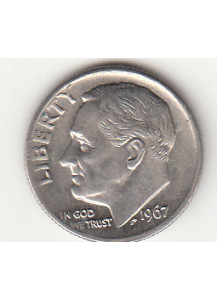 1967 - 10 Cents (Dime) Rame-nickel Dollaro Stati Uniti Roosevelt  Dime FDC